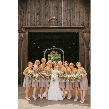A-line Floor Length Sweetheart Satin Cheap Country Bridemaid Dress Wedding Guest Dresses DB083